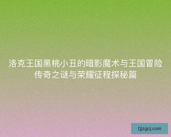 洛克王国黑桃小丑的暗影魔术与王国冒险传奇之谜与荣耀征程探秘篇