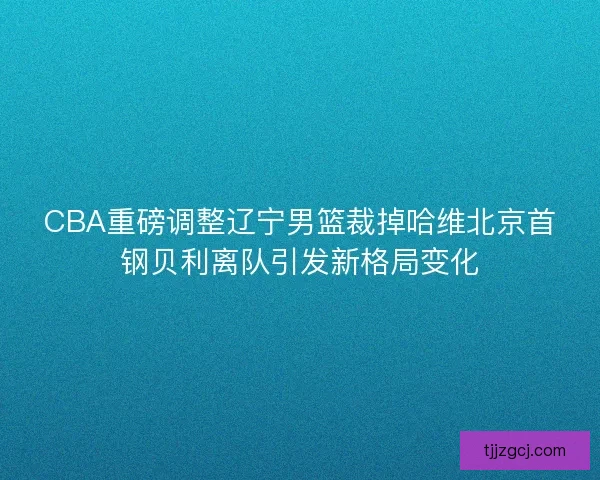 CBA重磅调整辽宁男篮裁掉哈维北京首钢贝利离队引发新格局变化