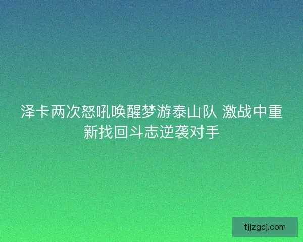 泽卡两次怒吼唤醒梦游泰山队 激战中重新找回斗志逆袭对手