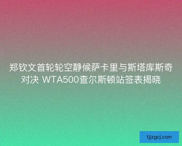郑钦文首轮轮空静候萨卡里与斯塔库斯奇对决 WTA500查尔斯顿站签表揭晓