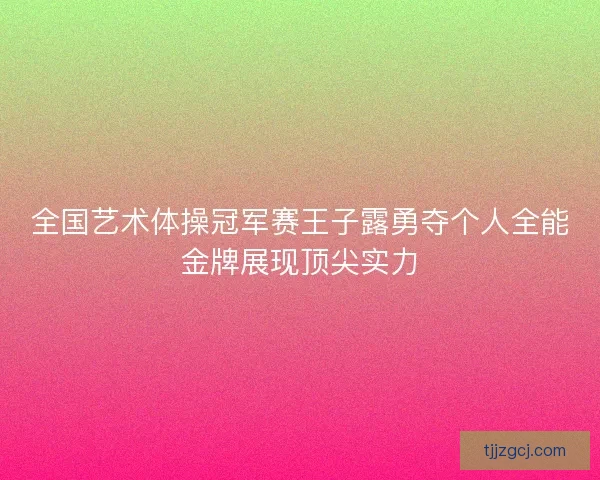 全国艺术体操冠军赛王子露勇夺个人全能金牌展现顶尖实力