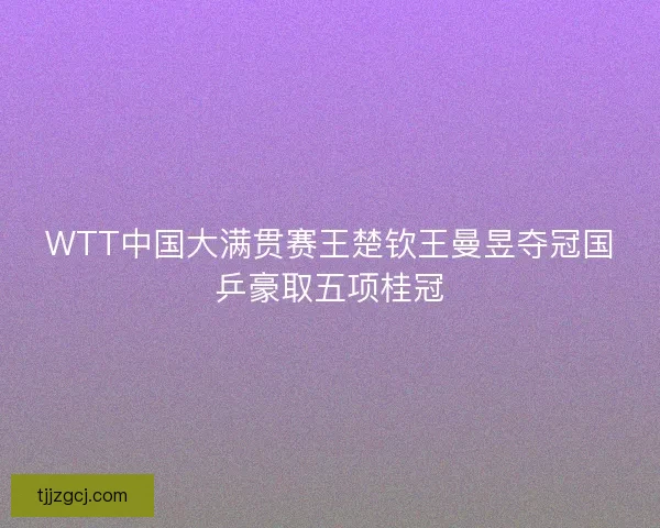WTT中国大满贯赛王楚钦王曼昱夺冠国乒豪取五项桂冠