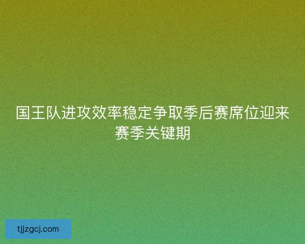 国王队进攻效率稳定争取季后赛席位迎来赛季关键期